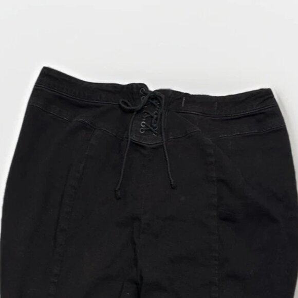 Free People CRVY Super High-Rise Lace-Up Flare Jeans Black Women’s Size 35 - Picture 9 of 12